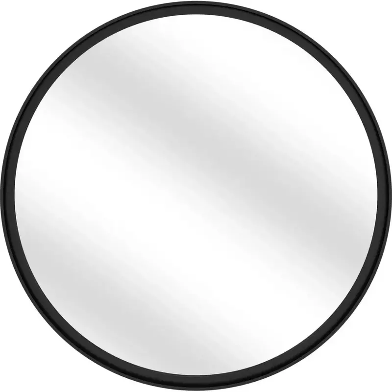Jackie Sleek Black Metal Wall Mirror 1