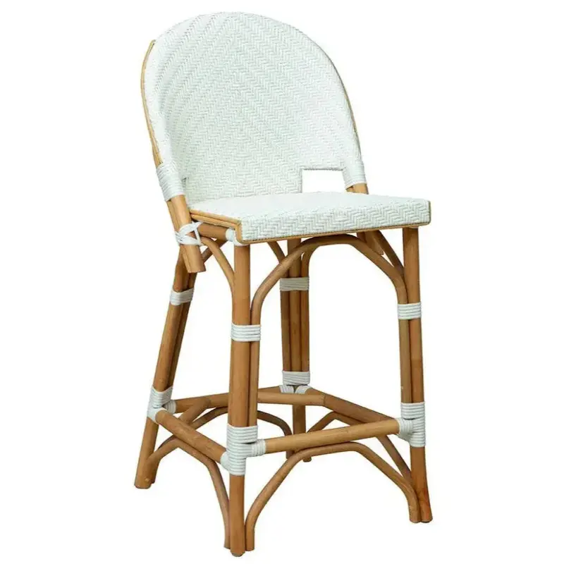 Jade Rattan-Frame Counter Stool With Modern Design 1
