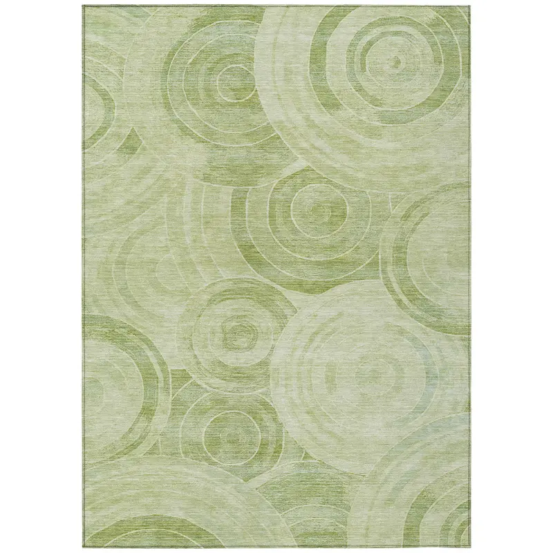 Jaelain Green Indoor-Outdoor Area Rug – Machine Washable & Durable 1
