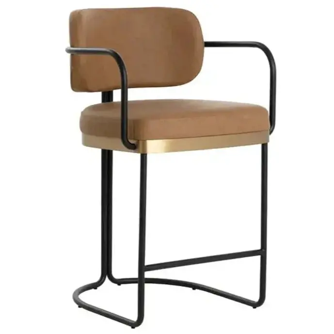 Jalen Upholstered Faux Leather Counter Stool 1