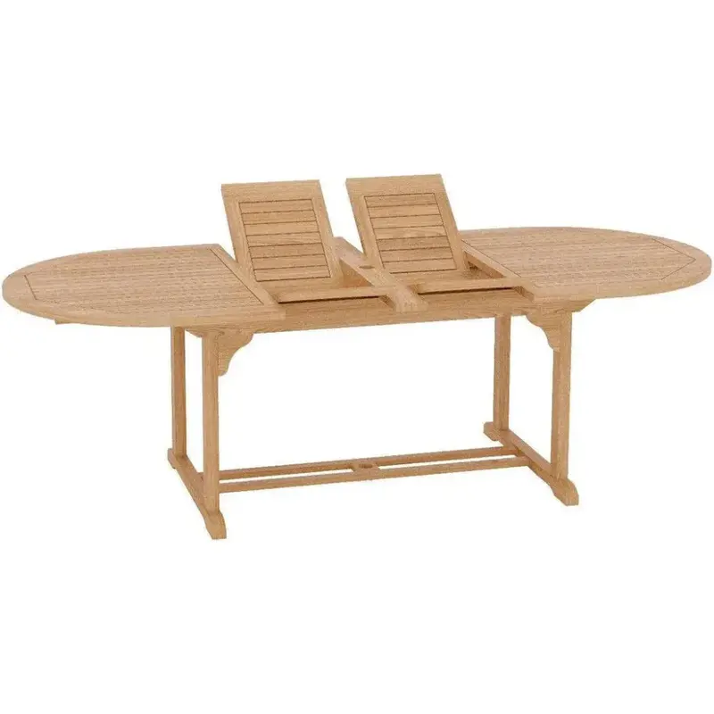 January Extendable Oval Teak Outdoor Dining Table 1