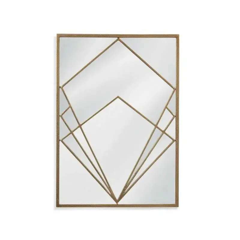 Jase 28-Inch Gold-Tone Rectangular Wall Mirror – Minimalist Style 1