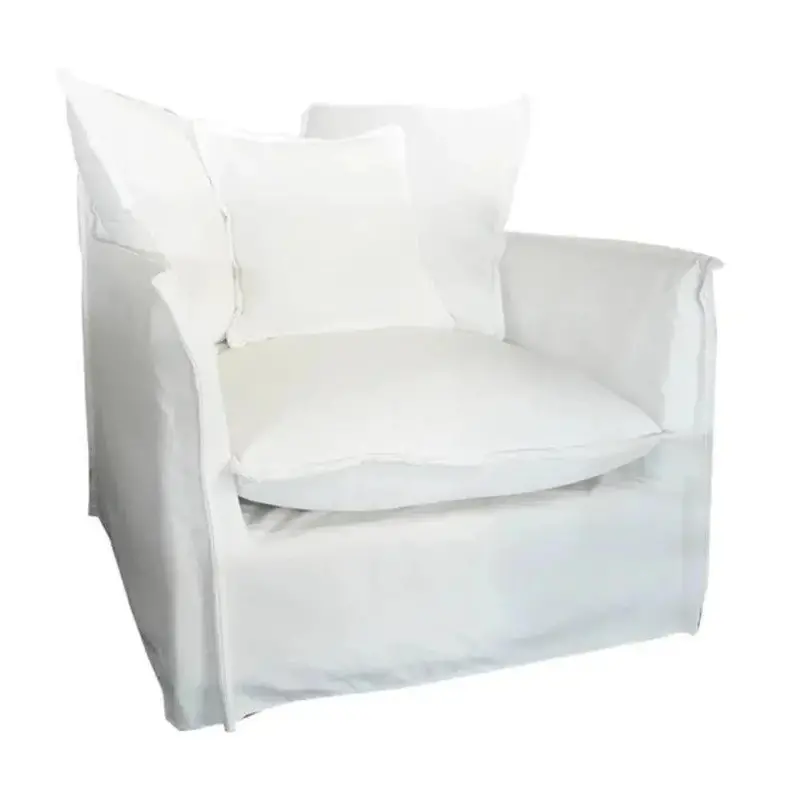 Jason White Outdoor Slipper Chair – Weather-Resistant Bouclé Lounge Seat 1