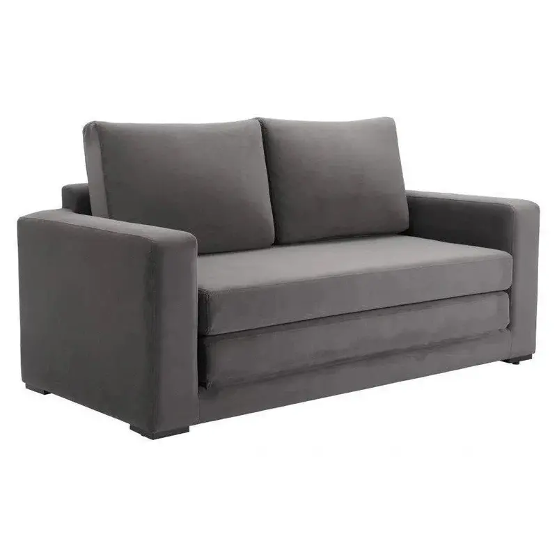 Jide Grey Wooden Sleeper Sofa – Convertible Sectional With Solid Frame 1
