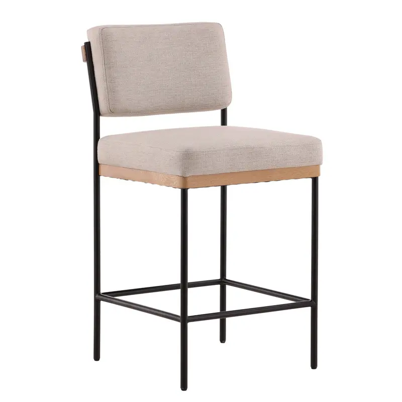 Joanna Soft Cream Performance Fabric Counter Stool 1