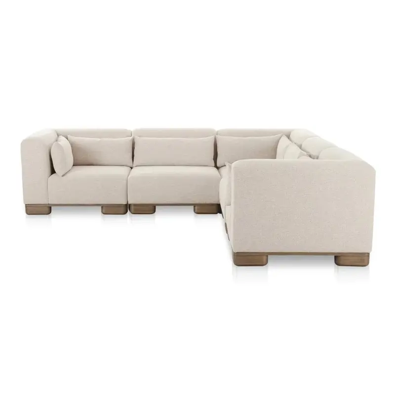 June Beige L-Shaped Modular Sectional Sofa 1