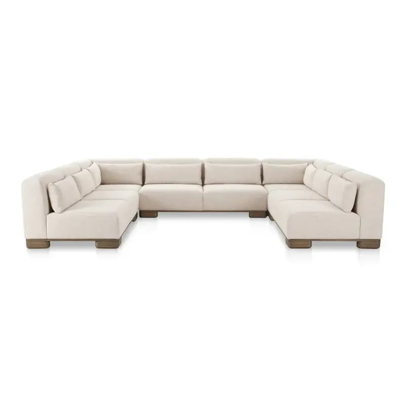 June Oatmeal U-Shaped Living Room Sectional 1