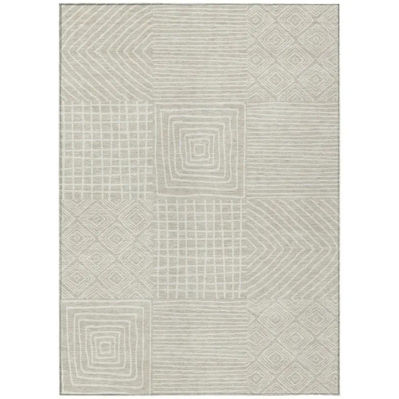 Junia Beige All-Season Rug – Versatile Washable Indoor-Outdoor Area Rug 2