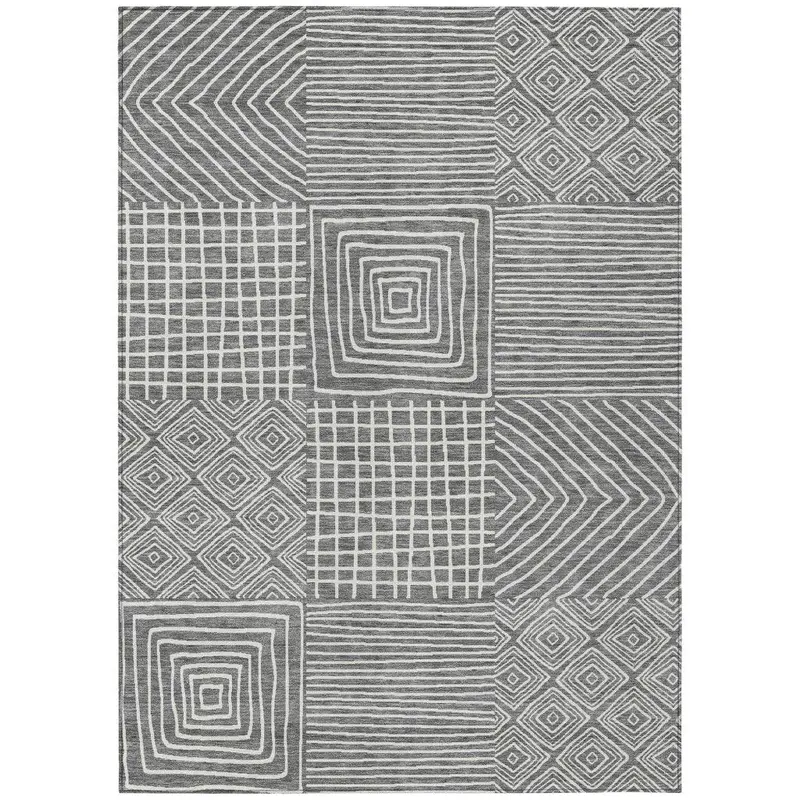 Junia Gray All-Weather Area Rug – Modern, Machine-Washable Indoor-Outdoor Design 2
