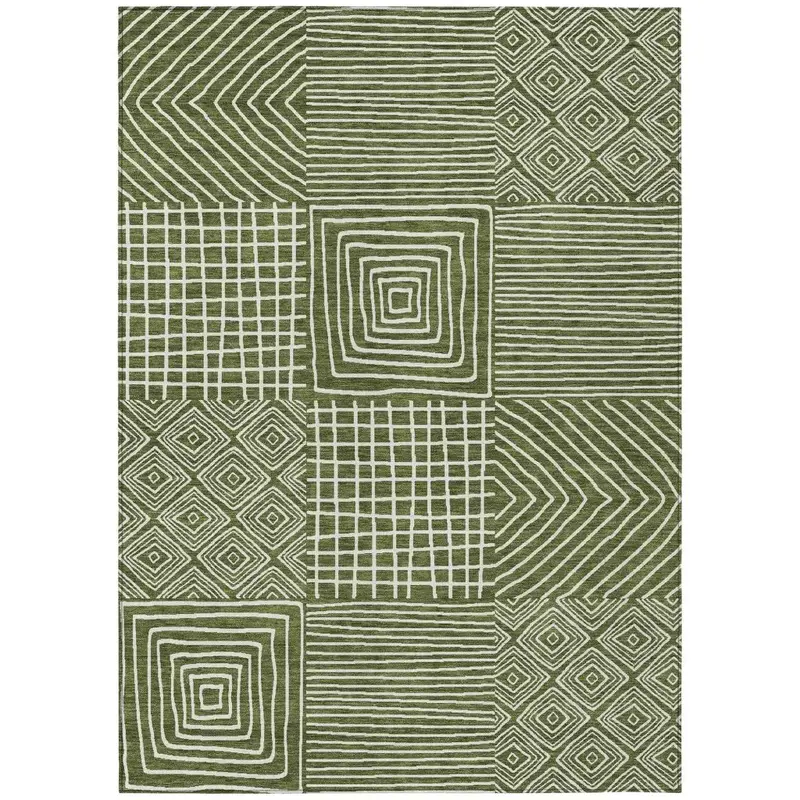 Junia Green Outdoor Rug – Eco-Conscious, All-Surface Washable Floor Mat 2
