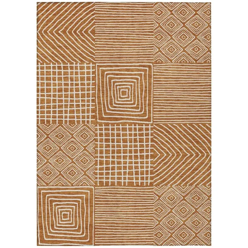 Junia Orange Indoor-Outdoor Floor Cover – Bright, All-Season & Easy-Care Design 2