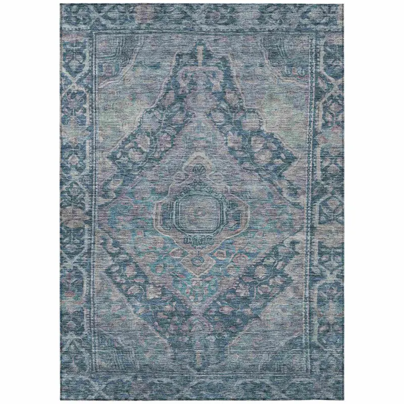 Kaelanor Blue Indoor-Outdoor Area Rug – Machine Washable & Weather-Resistant 1