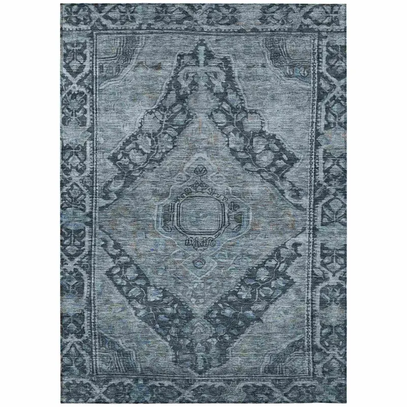 Kaelanor Navy Indoor-Outdoor Area Rug – Deep-Blue Washable Floor Mat 1