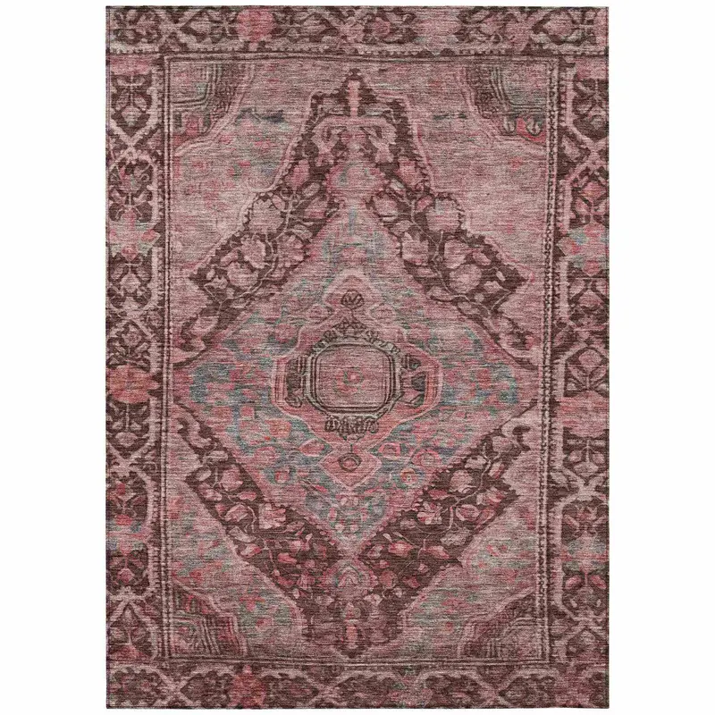Kaelanor Orange Indoor-Outdoor Area Rug – Warm-Tone Washable Floor Mat 1
