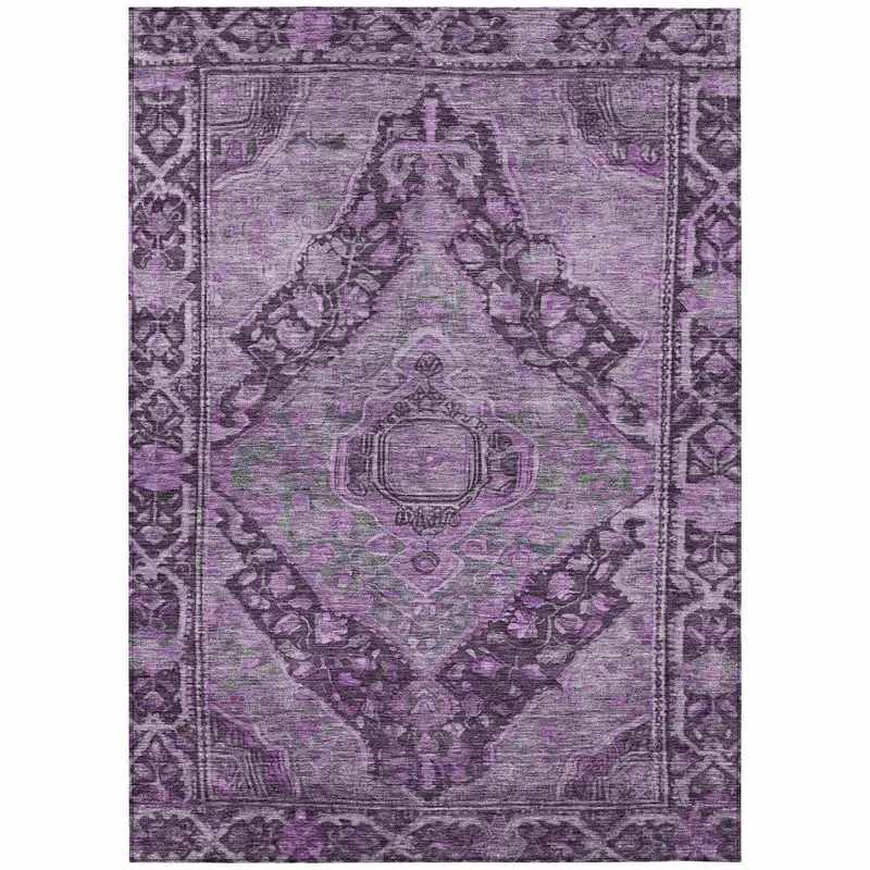 Kaelanor Purple Indoor-Outdoor Area Rug – Rich-Tone Washable Floor Mat 1