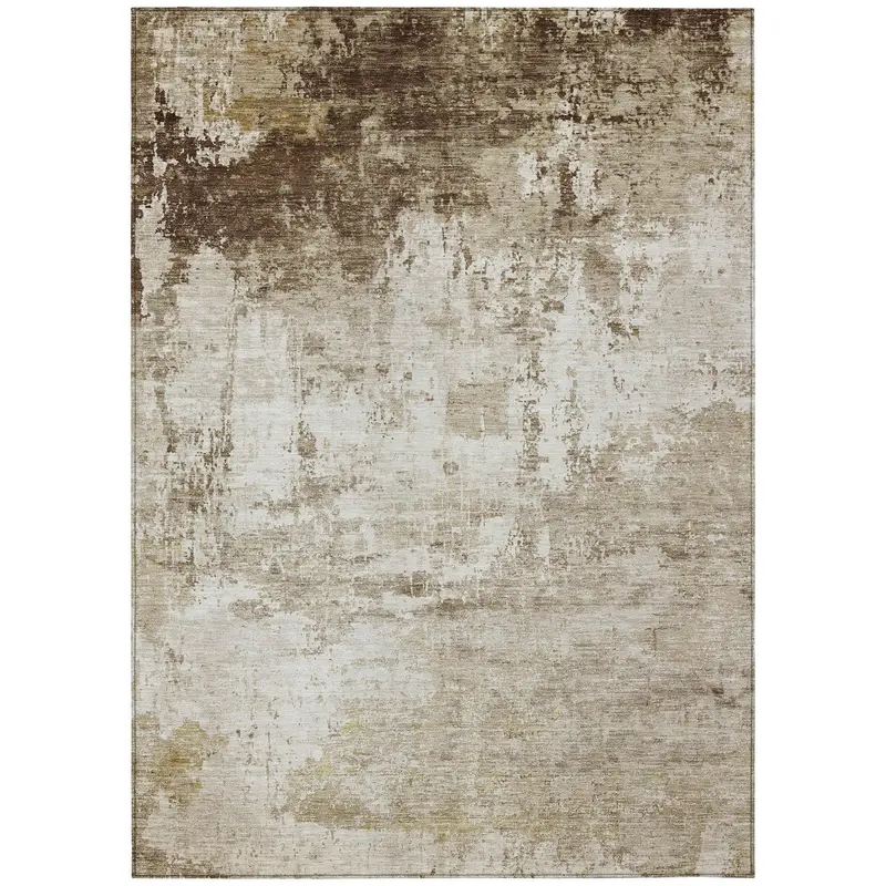 Kaelira Brown Indoor-Outdoor Area Rug – Durable Machine-Washable Floor Mat 1