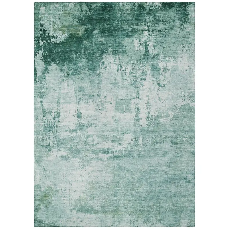 Kaelira Teal Indoor-Outdoor Area Rug – All-Weather Washable Floor Mat 1