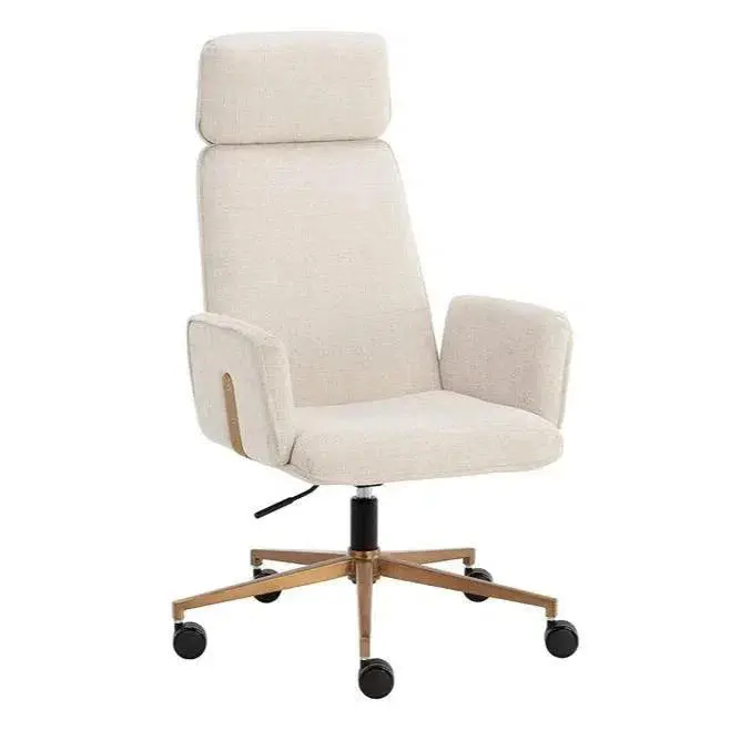 Kalev Cream Office Chair – Chacha Series With Soft-Touch Upholstery 1