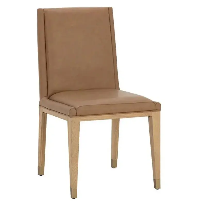 Kalla 2-Piece Faux Leather Dining Chair Set In Warm Brown 1