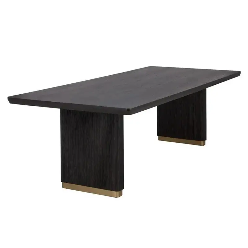 Kalla Solid Wood Rectangular Dining Table With Clean Lines 1