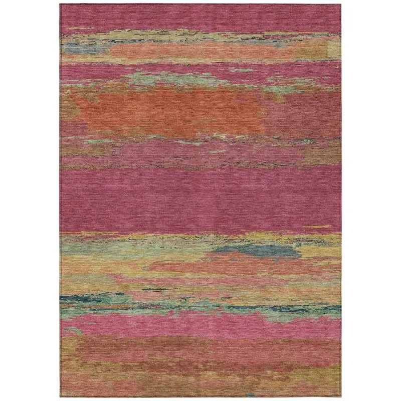 Karvoun Pink Outdoor-Indoor Rug – Gentle-Fiber Washable Carpet 2