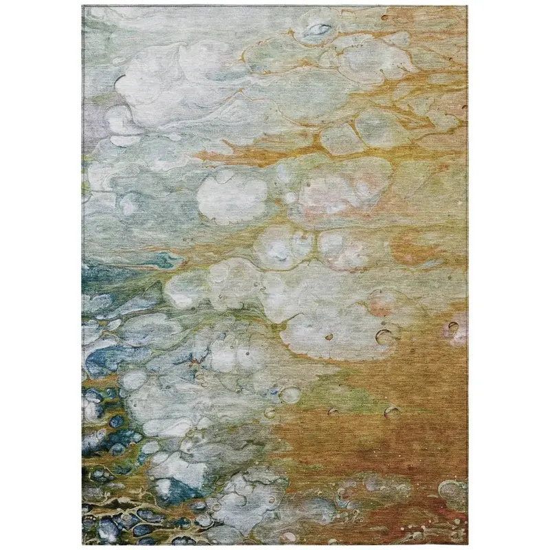 Kashava Orange Washable Area Rug – Bold Indoor-Outdoor Floor Cover 2