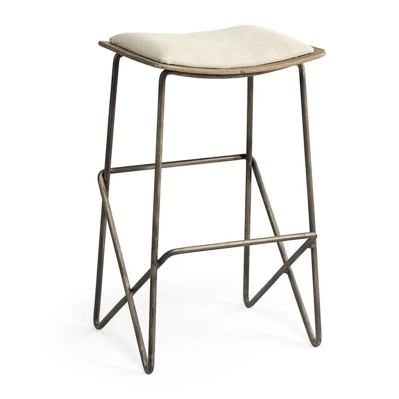 Katniss Cream Fabric Counter Stool – Upholstered Seating 1