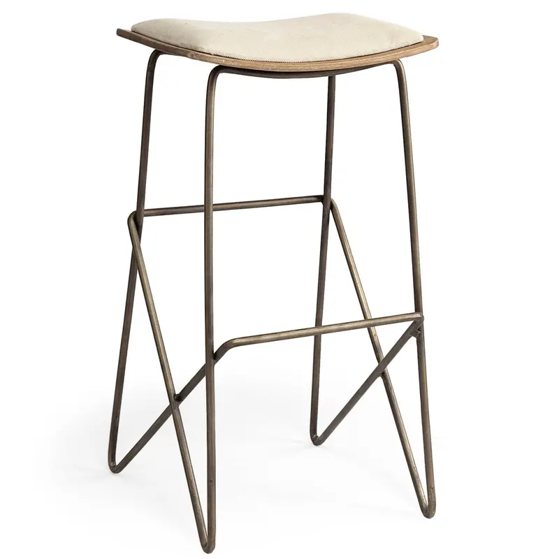 Katniss Cream Upholstered Barstool 1