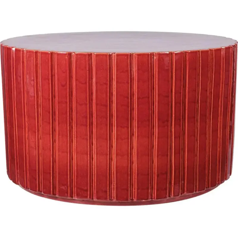 Katra Red Hand-Painted Ceramic Outdoor Coffee Table 1