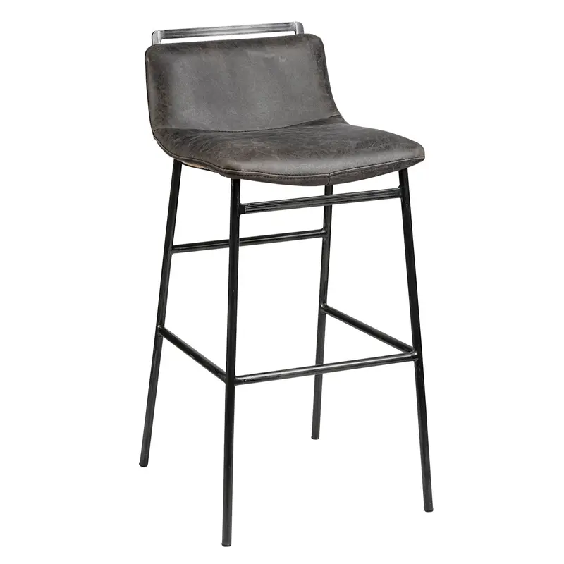 Kavalan Low-Back Barstool With Genuine Leather Seat 1