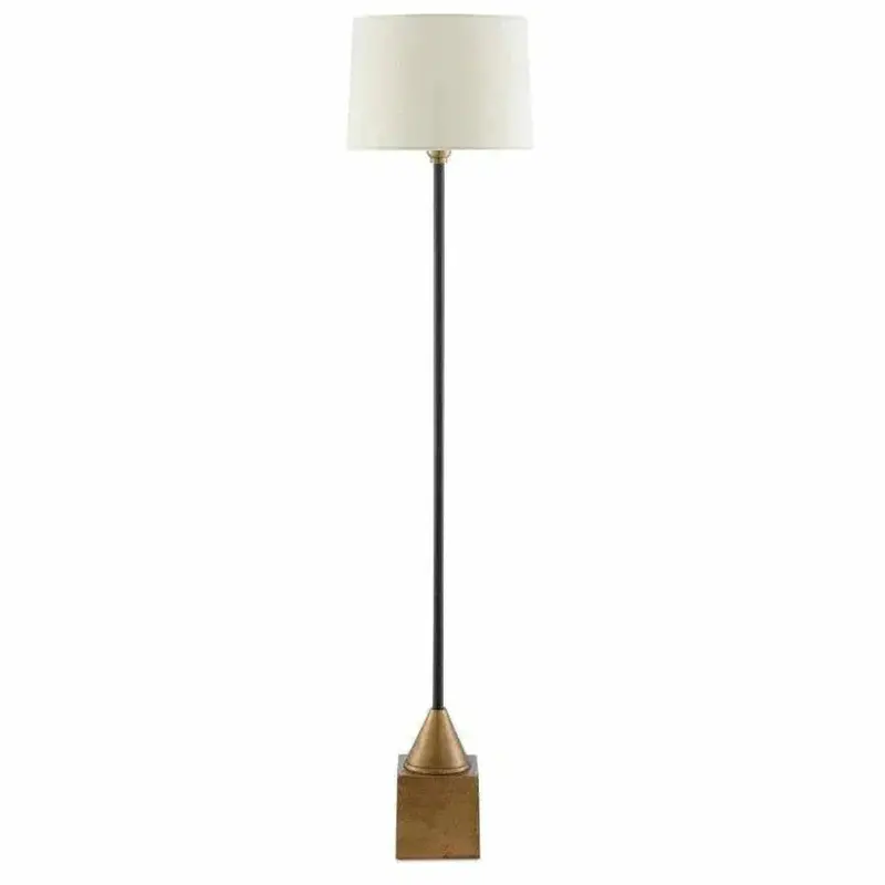 Keeler Antique Brass And Matte Black Floor Lamp 1