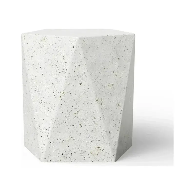 Kelson Pentagonal Concrete Outdoor Stool – Geometric Low-Profile Seat 1