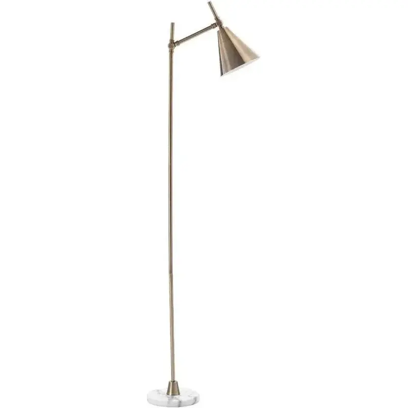 Kennedy Floor Lamp – Brass And Iron Base With Marble Top 1