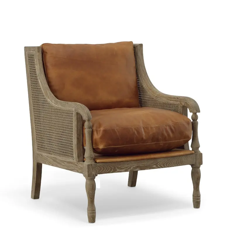 Ketchem Full-Grain Top-Grain Leather Occasional Chair 1