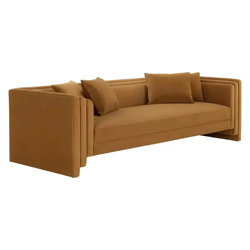 Kira Contemporary Fabric 3-Seater Modern Sofa 2
