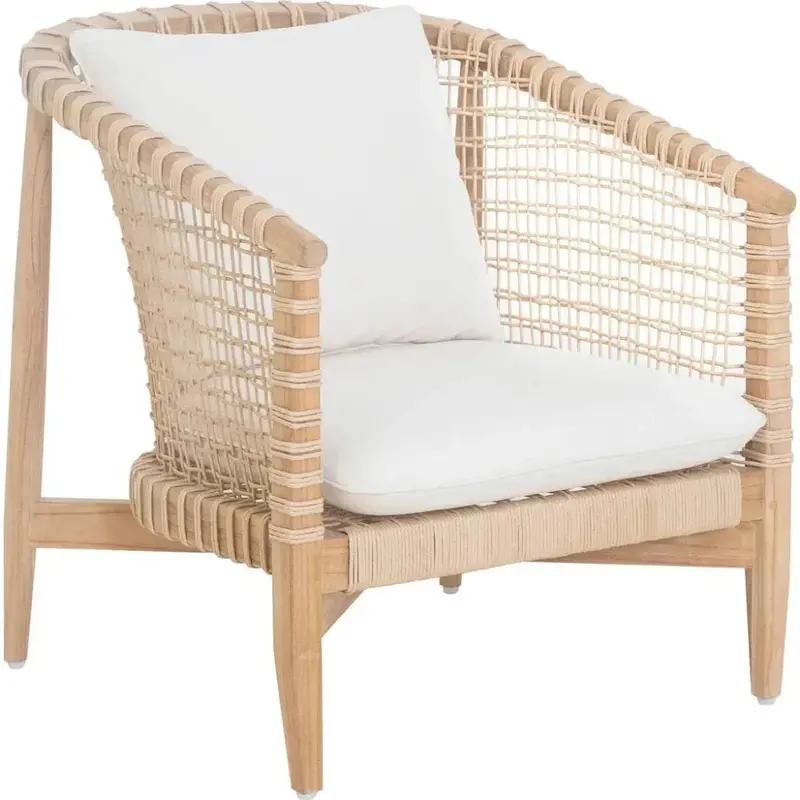 Kuna Teak Lloyd Loom Outdoor Chair – Handwoven Weave Design 1