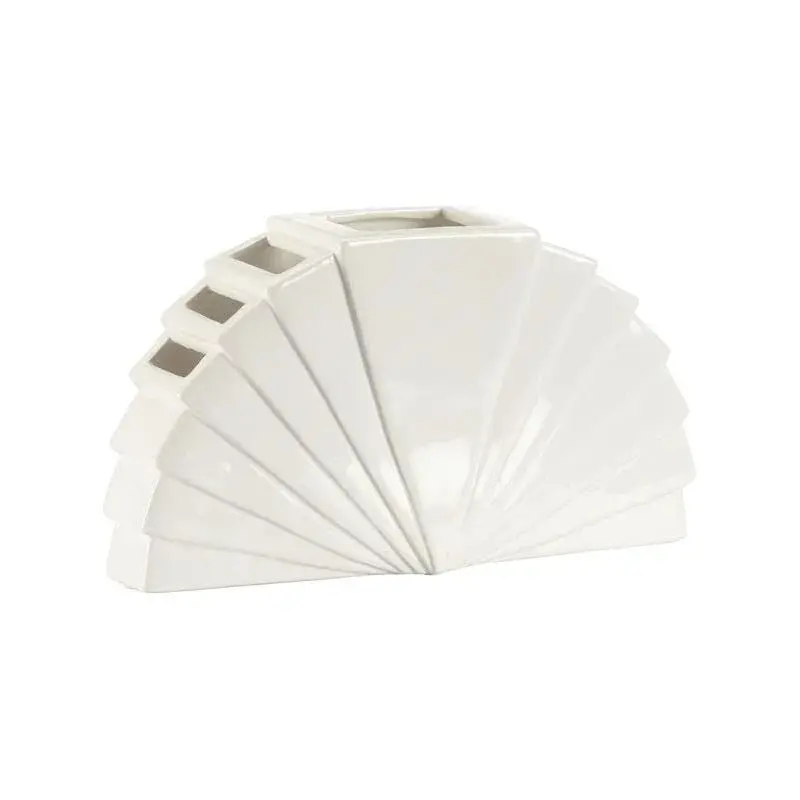 La Feria Glossy White Ceramic Vase 1