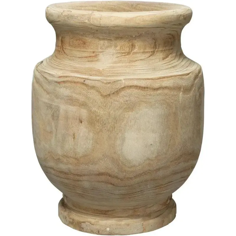 Laguna Coastal Vase – Brown Paulownia Wood Design 1