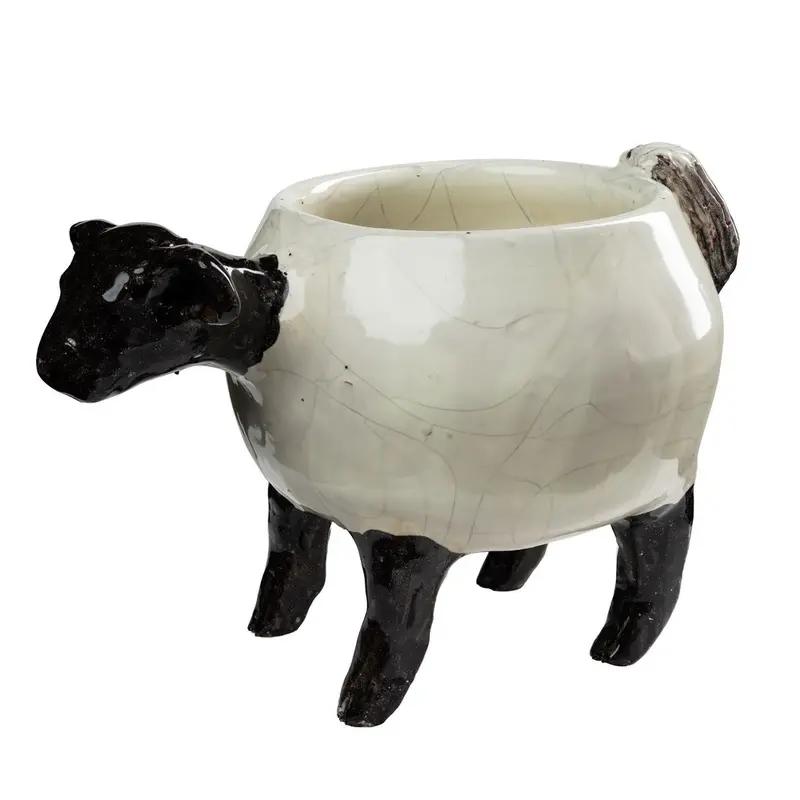 Lamb Sleek White Ceramic Planter 1