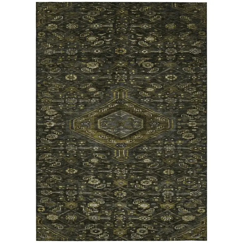 Lamoria Charcoal Gray Outdoor Rug – Non-Slip Washable Area Mat 2
