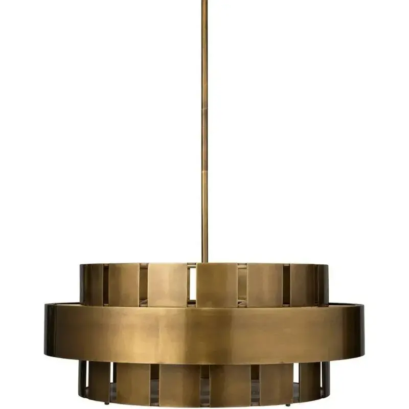 Large Orbit Brass Round Modern Chandelier 1