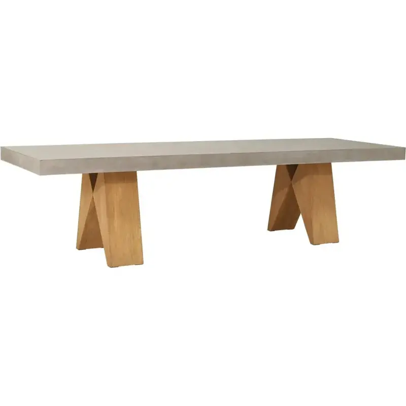 Large Slate Grey Clip Concrete Outdoor Dining Table 1