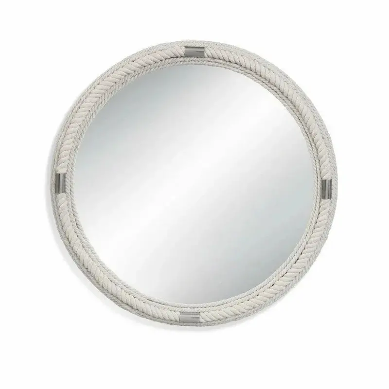 Largo 36-Inch Round Wall Mirror With Natural White Rope Frame 1