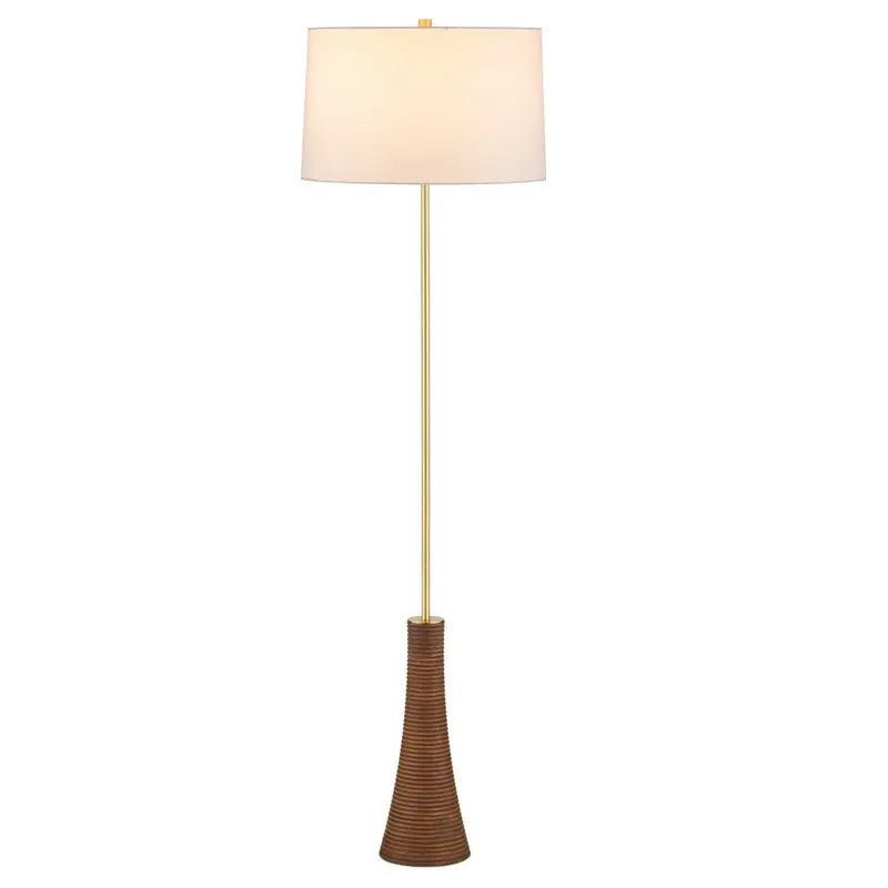 Lathe-Turned Wood Base Floor Lamp 1