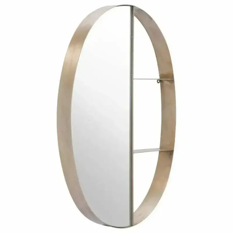 Latitude Steel Oval Wall Mirror Featuring Built-In Shelf 1