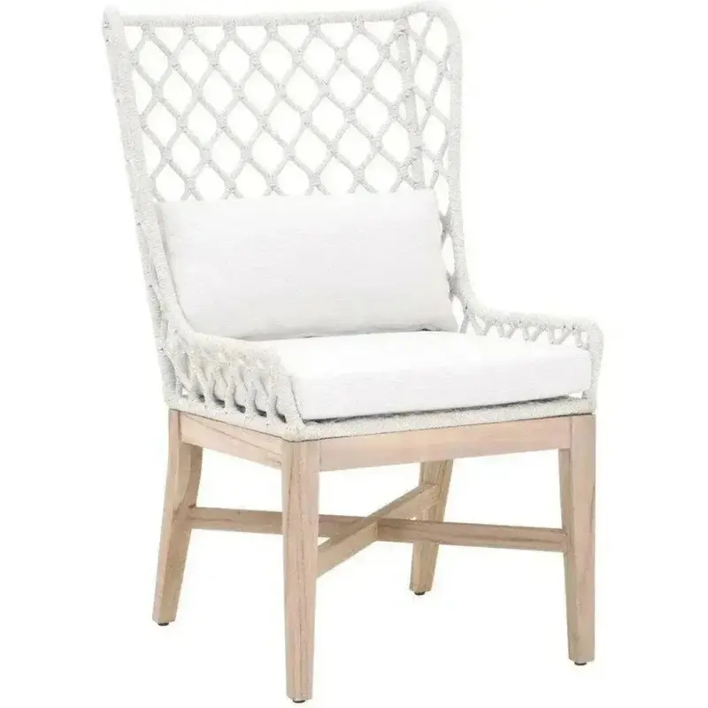Lattis Two-Piece Outdoor Wing Chair Set – Rope And Teak 1
