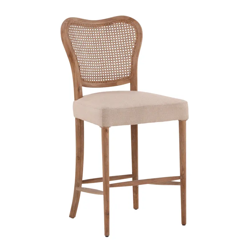 Leary Cream Stain-Resistant Fabric Counter Stool 1