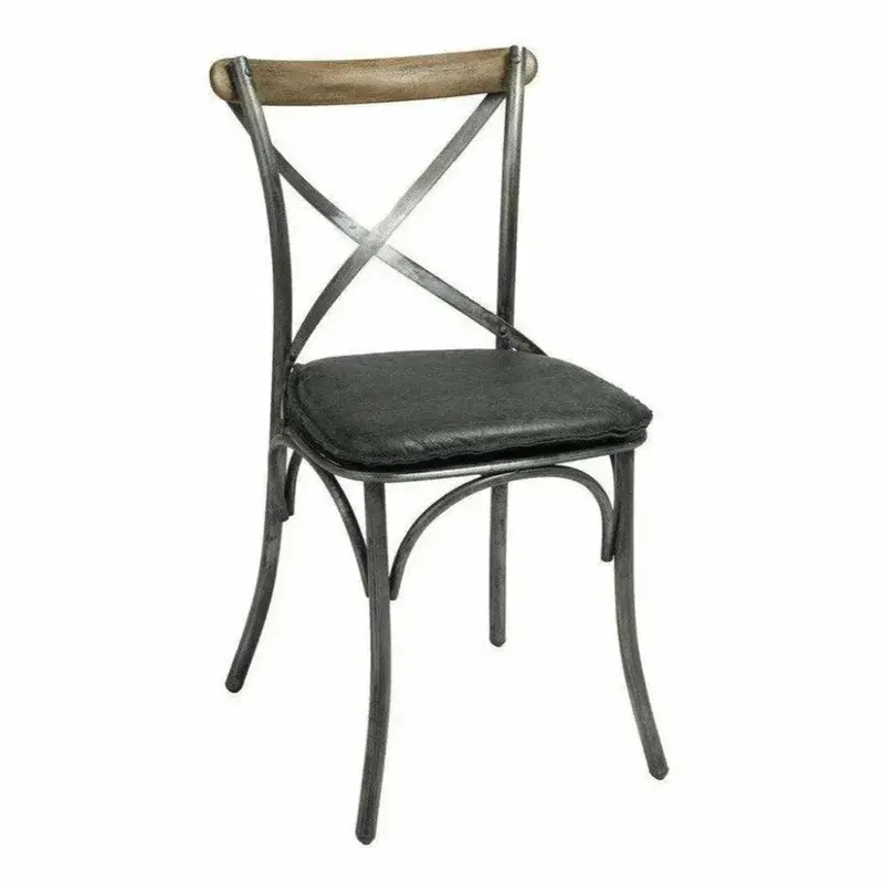 Leather-Seat Crossback Dining Chairs – Set Of 2 1