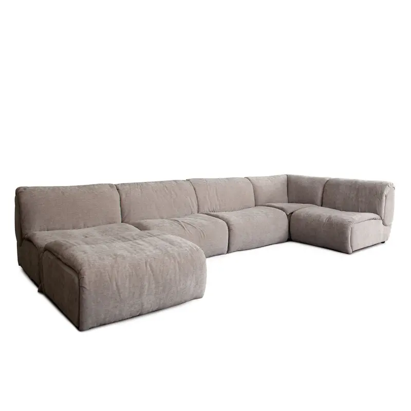 Leigh Dove Reversible Sectional Sofa – 6-Piece Nature Fabric Set 1