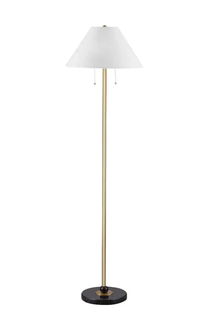 Lenor Floor Lamp – Elegant Marble Base With Adjustable Brass Accents 1